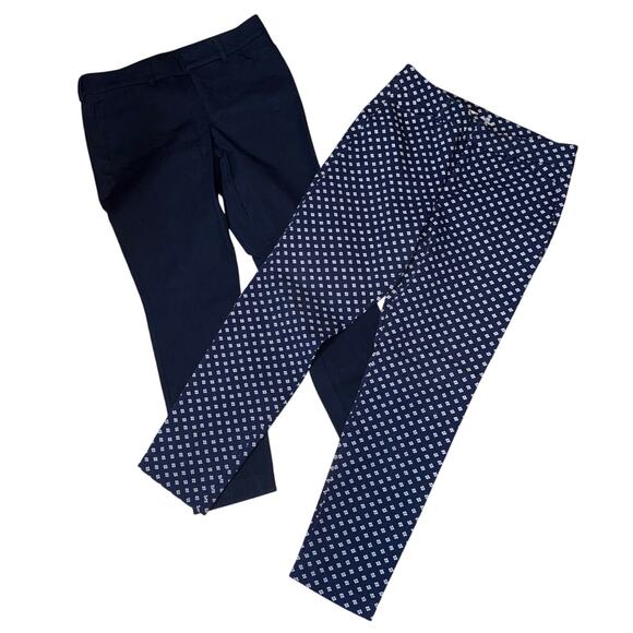 Old Navy Pixie Career Pants Bundle Womens 8 Navy Blue Work Office Slim Pants - Picture 1 of 13